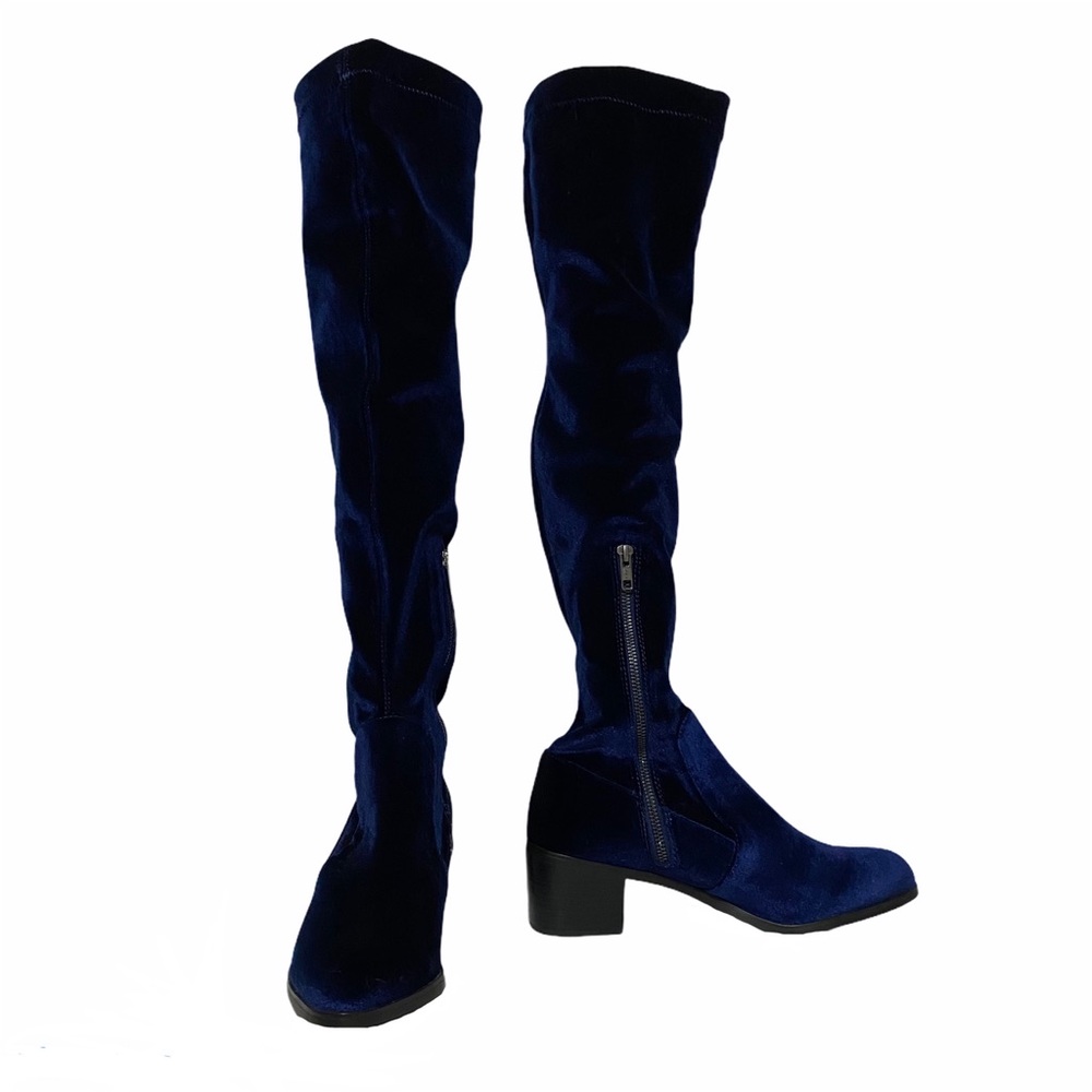 Sol Sana Bianca Velvet Over the Knee Boots
